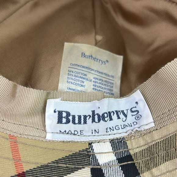 Vtg Burberrys’ Women Tan Check Pattern Bucket Hat - Picture 3 of 14